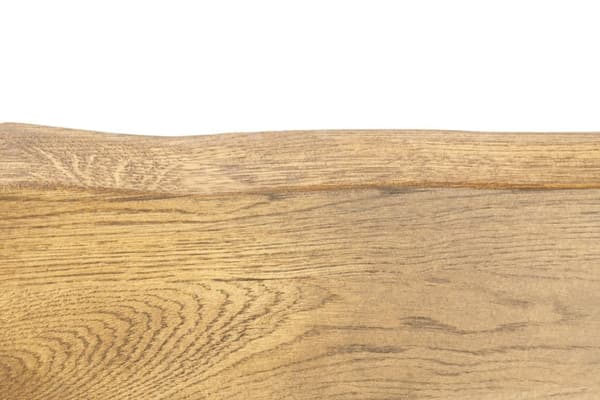 Rustikt spisebord med levende kant og sorte boksben, tilpassede størrelser og finish