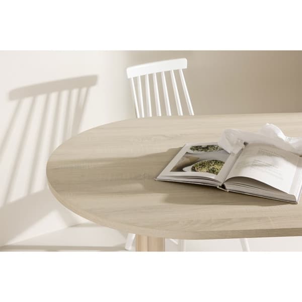Andy spisebord oval 90x180 cm whitewash.