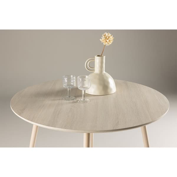 Plaza spisebord Ø100 cm whitewash.