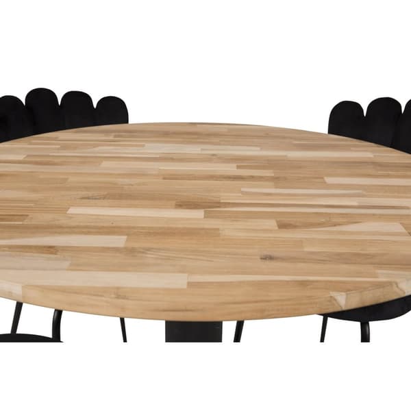 CIREBON Matbord 100 cm - Teak/Svart