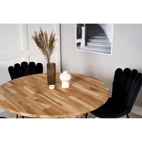 CIREBON Matbord 100 cm - Teak/Svart