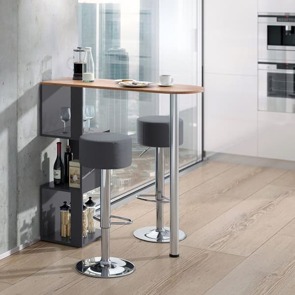 Vicco Vincent barbordsset, gyllene ek, 113 x 40 cm med 2 barstolar