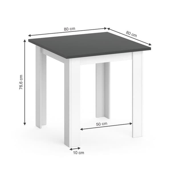 Vicco Karlos Matbord, antracit, 80 x 80 cm