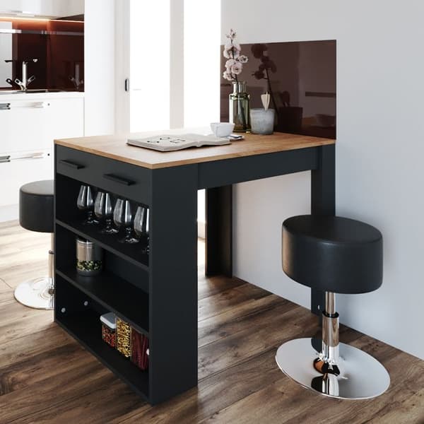 Vicco Repose Barbord, Antracit/Gyllene Ek, 67 x 100 cm