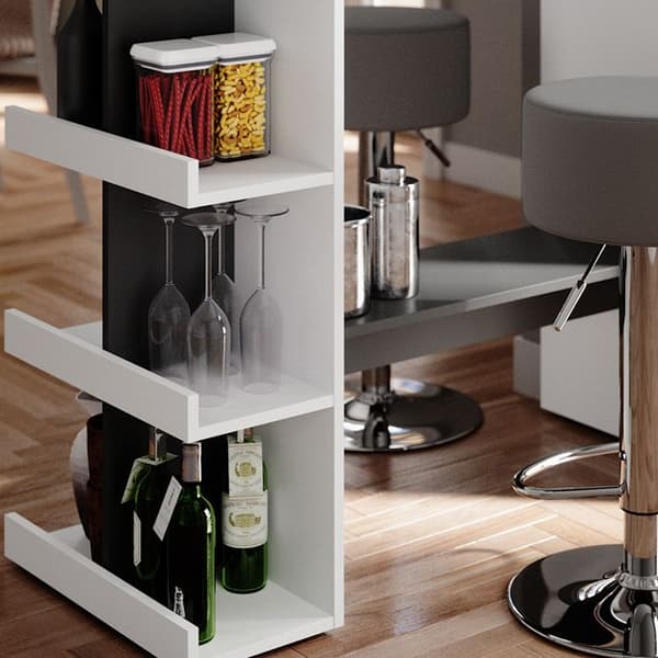 Vicco Dana barbordsset, vitt, 108 x 50 cm med 2 barstolar