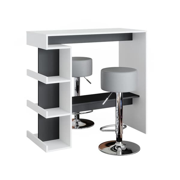 Vicco Dana barbordsset, vitt, 108 x 50 cm med 2 barstolar