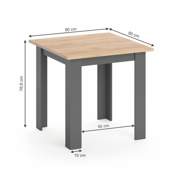 Vicco Karlos Matbord, Gyllene Ek, 80 x 80 cm