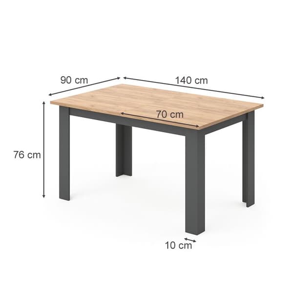 Vicco Karlos Matbord, Gyllene Ek, 140 x 90 cm