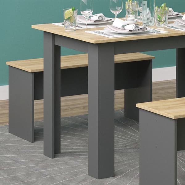 Vicco Bordsset Sittgrupp Matsalsset Sentio antracit ek 110 cm Matsalsbord Bänk