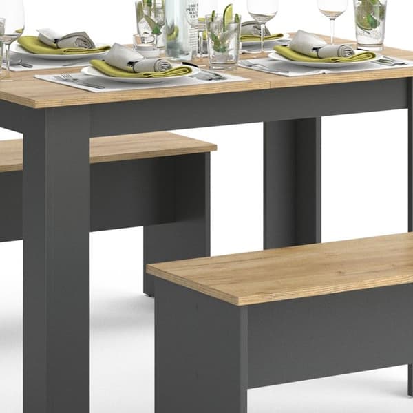 Vicco Bordsset Sittgrupp Matsalsset Sentio antracit ek 110 cm Matsalsbord Bänk