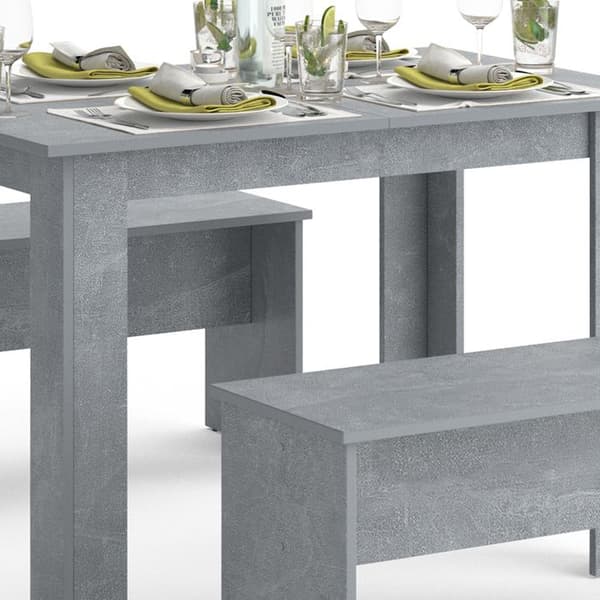 Vicco Bordsset Sittgrupp Matset Sentio Betong 110 cm Matbordsbänk