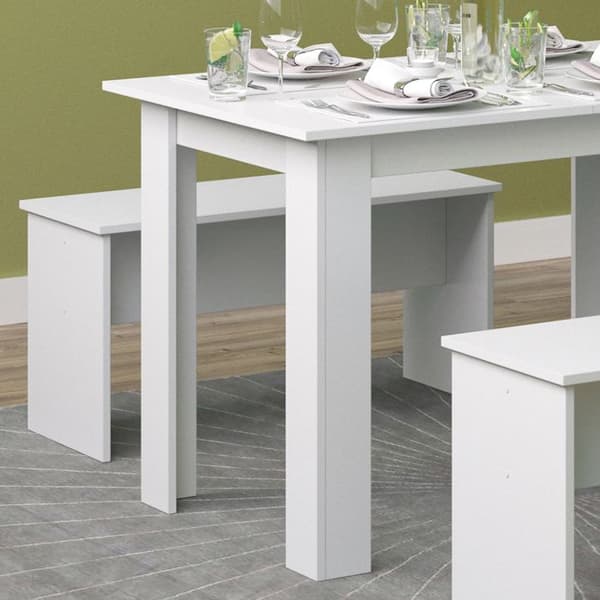 Vicco Bordsset Sittgrupp Matset Sentio vit 110 cm Matbord Bänk