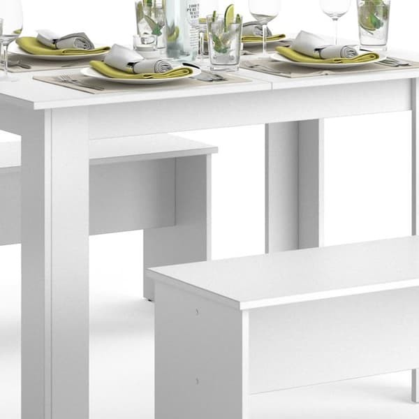 Vicco Bordsset Sittgrupp Matset Sentio vit 110 cm Matbord Bänk