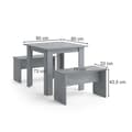 Miniatyrbild 3 av 6: Vicco Bordsset Sittgrupp Matset Sentio Beton 80 cm Matbordsbänk