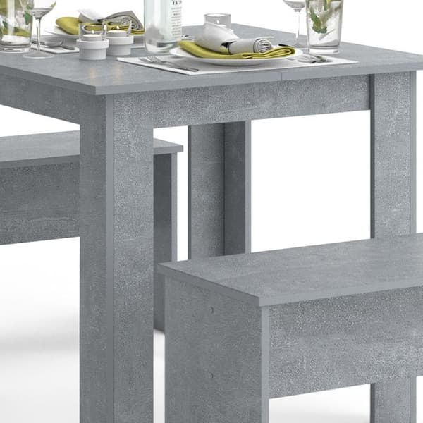 Vicco Bordsset Sittgrupp Matset Sentio Beton 80 cm Matbordsbänk