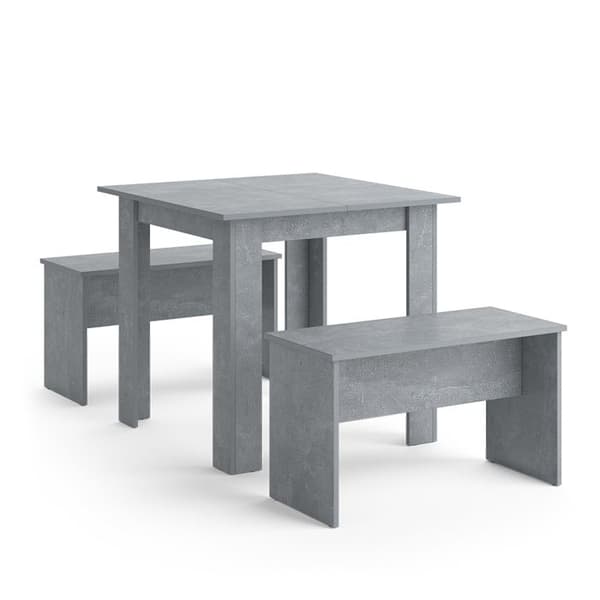 Vicco Bordsset Sittgrupp Matset Sentio Beton 80 cm Matbordsbänk