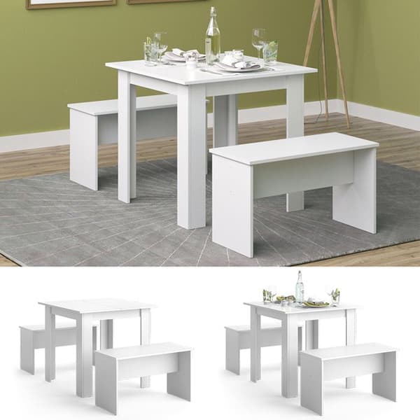 Vicco Bordsset Sittgrupp Matsalsset Sentio antracit ek 80 cm Matsalsbord Bänk