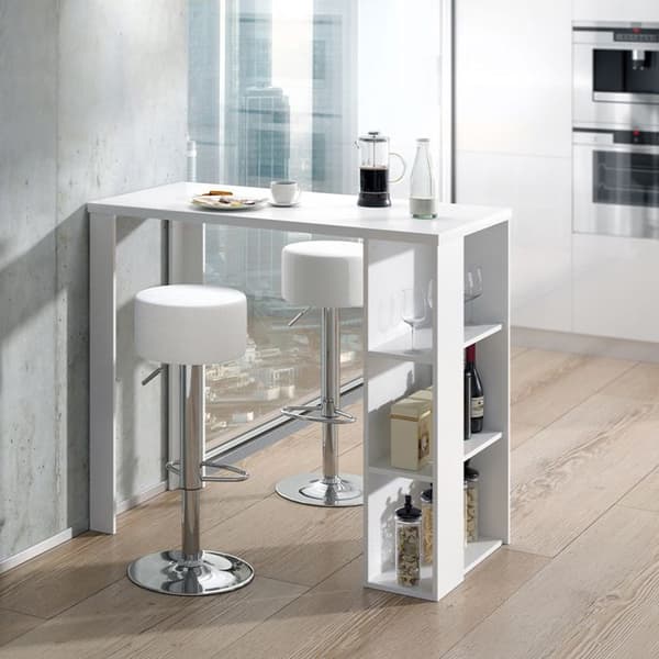Vicco Noel barbordsset, Vit, 120 x 60 cm med 2 barstolar