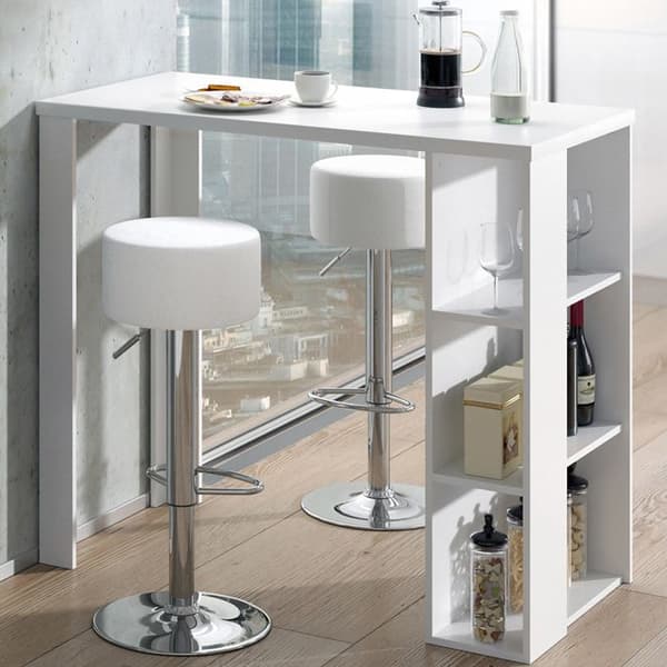 Vicco Noel barbordsset, Vit, 120 x 60 cm med 2 barstolar