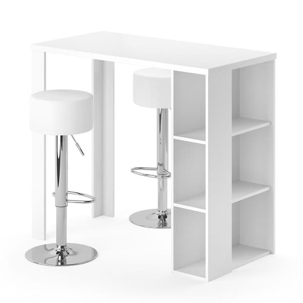 Vicco Noel barbordsset, Vit, 120 x 60 cm med 2 barstolar