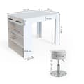 Miniatyrbild 3 av 6: Vicco Repose Barbordsset, Vit, 67 x 100 cm med 2 barstolar