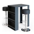 Miniatyrbild 1 av 6: Vicco Barbordsset, antracit, 80 x 57 cm med 2 barstolar