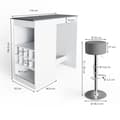 Miniatyrbild 3 av 6: Vicco Ross barbordsset, vit/antracit, 115 x 50 cm med 2 barstolar