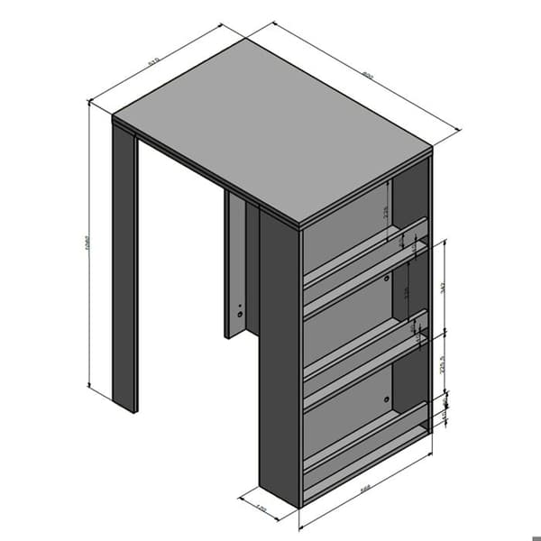 Vicco Bar bord, Vit, 57 x 80 cm