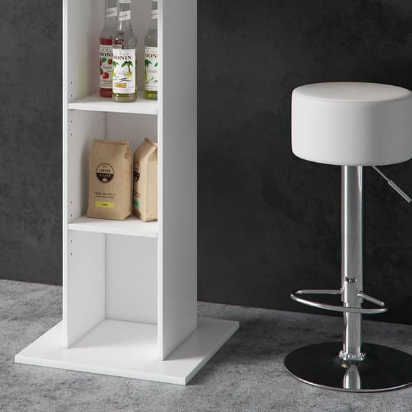 Vicco Rodeo Barbordsset, Vit, 70 x 70 cm med 2 barstolar