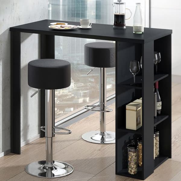 Vicco Noel barbordsset, Svart, 120 x 60 cm med 2 barstolar