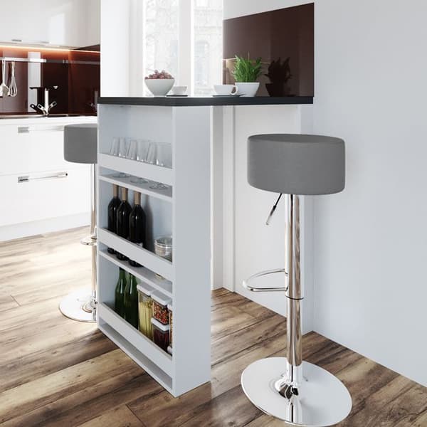 Vicco Bar bordsset, vit/antracit, 80 x 57 cm med 2 barstolar