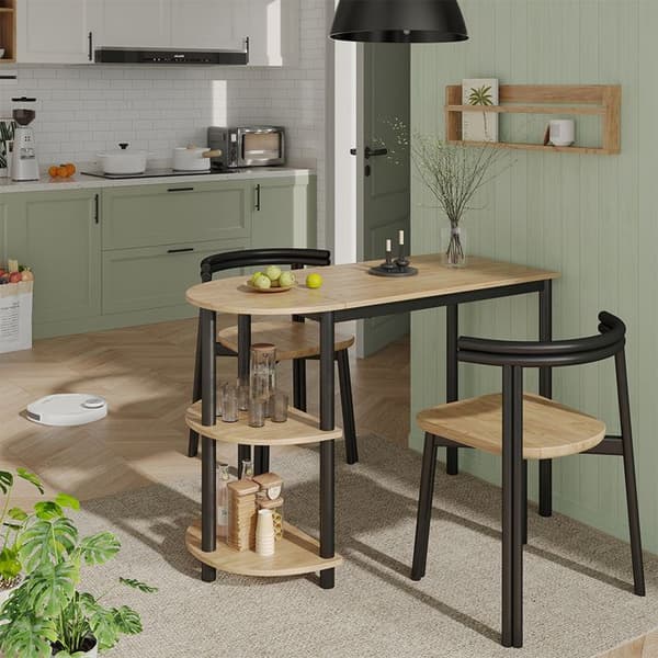Freetown bistrobord, 110 x 50 cm med öppna hyllor, gyllene ek, Vicco