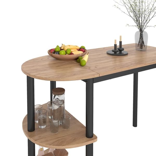 Freetown bistrobord, 110 x 50 cm med öppna hyllor, gyllene ek, Vicco
