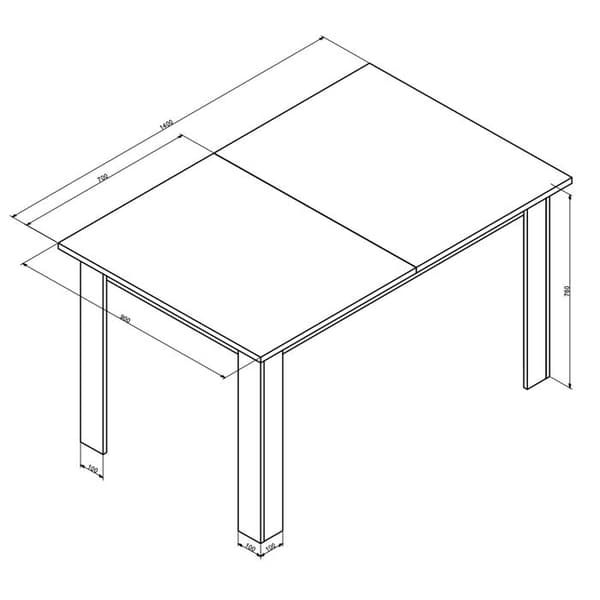 Vicco Karlos Matbord, Valnöt, 140 x 90 cm