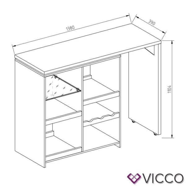 Vicco VEGA vit våtbar ståbord bistrobord köksbord