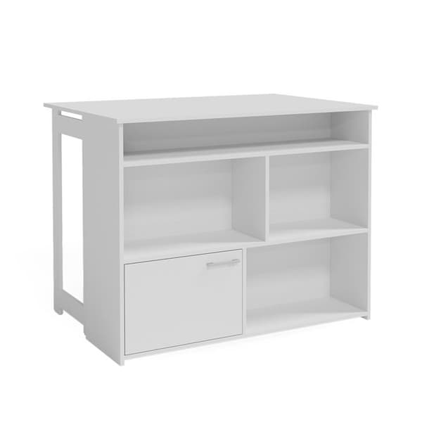 Vicco Dominic Barbord, Vit, 116 x 37 cm 4x öppna fack och 1x dörr