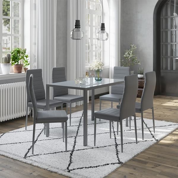 Vicco Matbordsset Large, Grå, 120 x 75 cm set med 6 hyllor