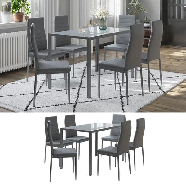 Vicco Matbordsset Large, Grå, 120 x 75 cm set med 6 hyllor