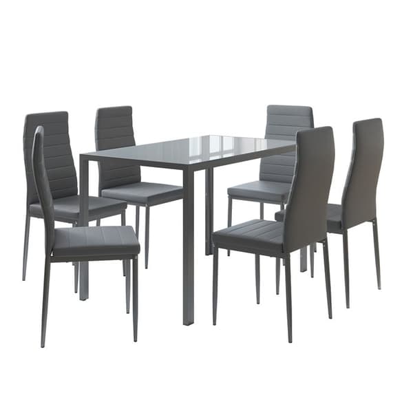 Vicco Matbordsset Large, Grå, 120 x 75 cm set med 6 hyllor
