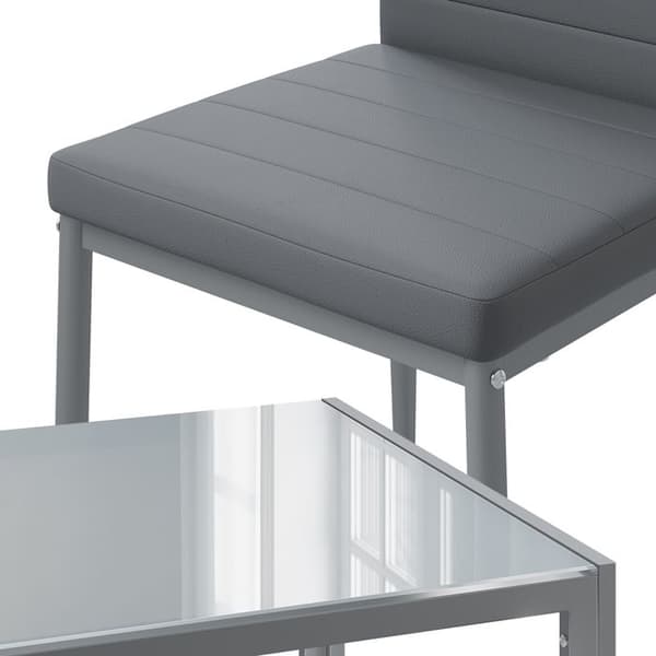 Vicco Stort matbordsset, grått, 120 x 75 cm Set om 4