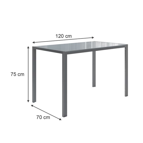 Vicco Stort Matbord, Grå, 120 x 75 cm