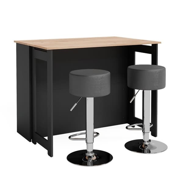 Vicco Dominic Barbordsset, Golden Oak, 116 x 37 cm med 2 barstolar