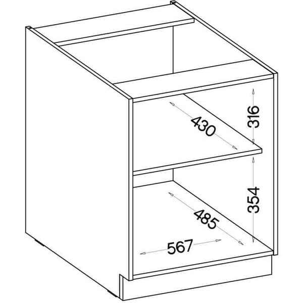 Underskåp - MODENA - 60 cm - 1 gångjärnsdörr - Hantverks ek och mattsvart - CUISINIER