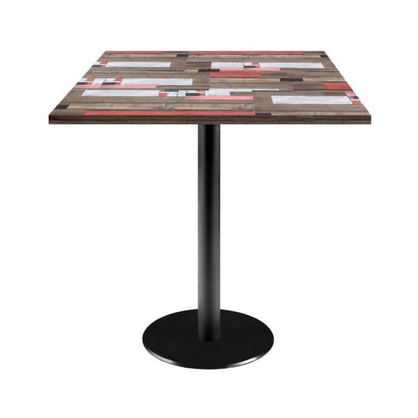 Bord 70 x 70 cm - Rom trämodell rödfärgat trä