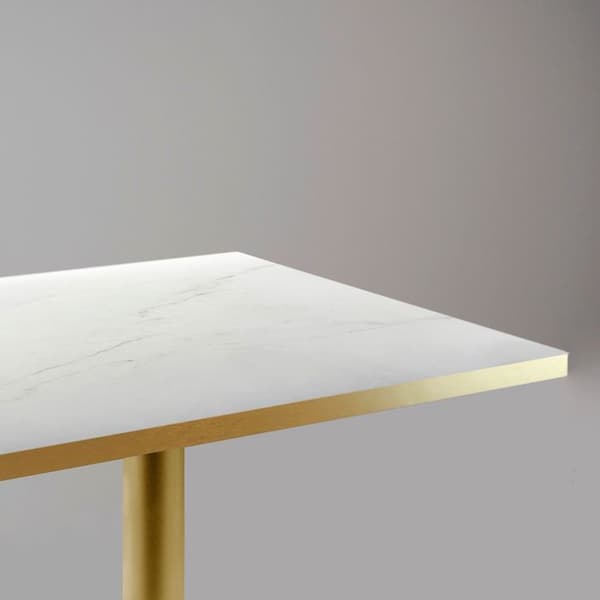 Bord 70 x 70 cm Rome bistro genomskinlig marmor