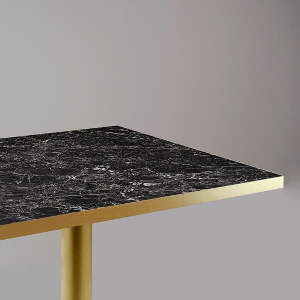 Högt bord 60 x 60 cm Rome bistro blank svart marmor