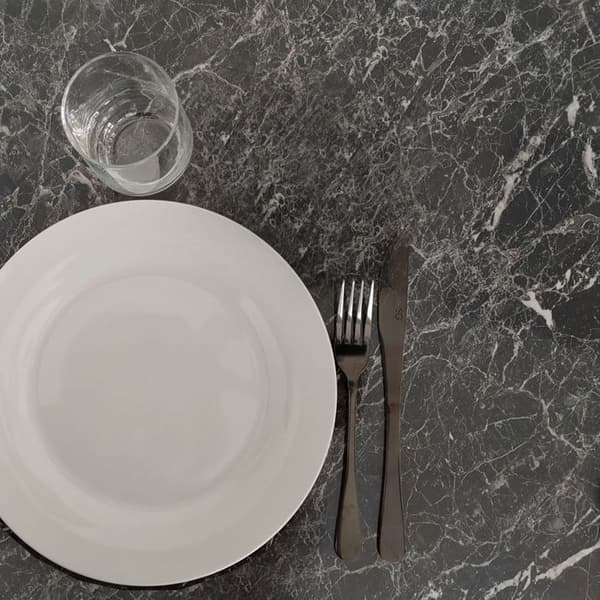 Högt bord 60 x 60 cm Rome bistro blank svart marmor