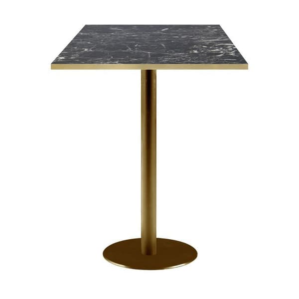 Högt bord 60 x 60 cm Rome bistro blank svart marmor