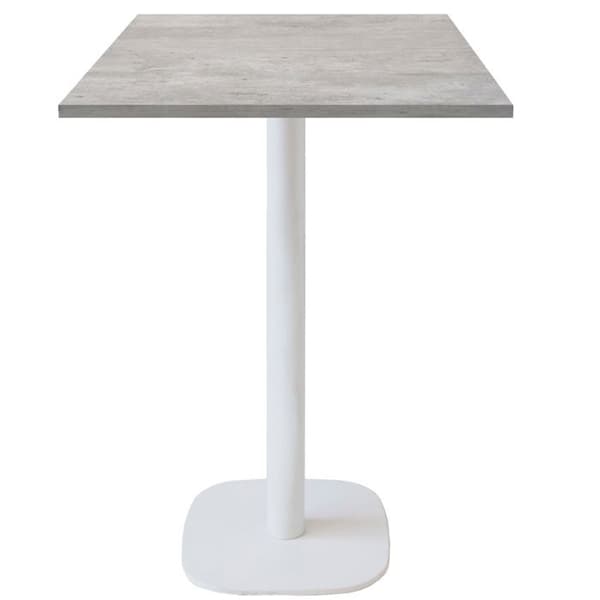 Ståbord 60 x 60 cm - Rund modell, naturbetong vit fot