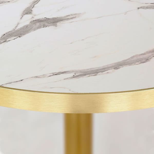 Rund hög stång Ø 60 cm Rom bistro vit marmor